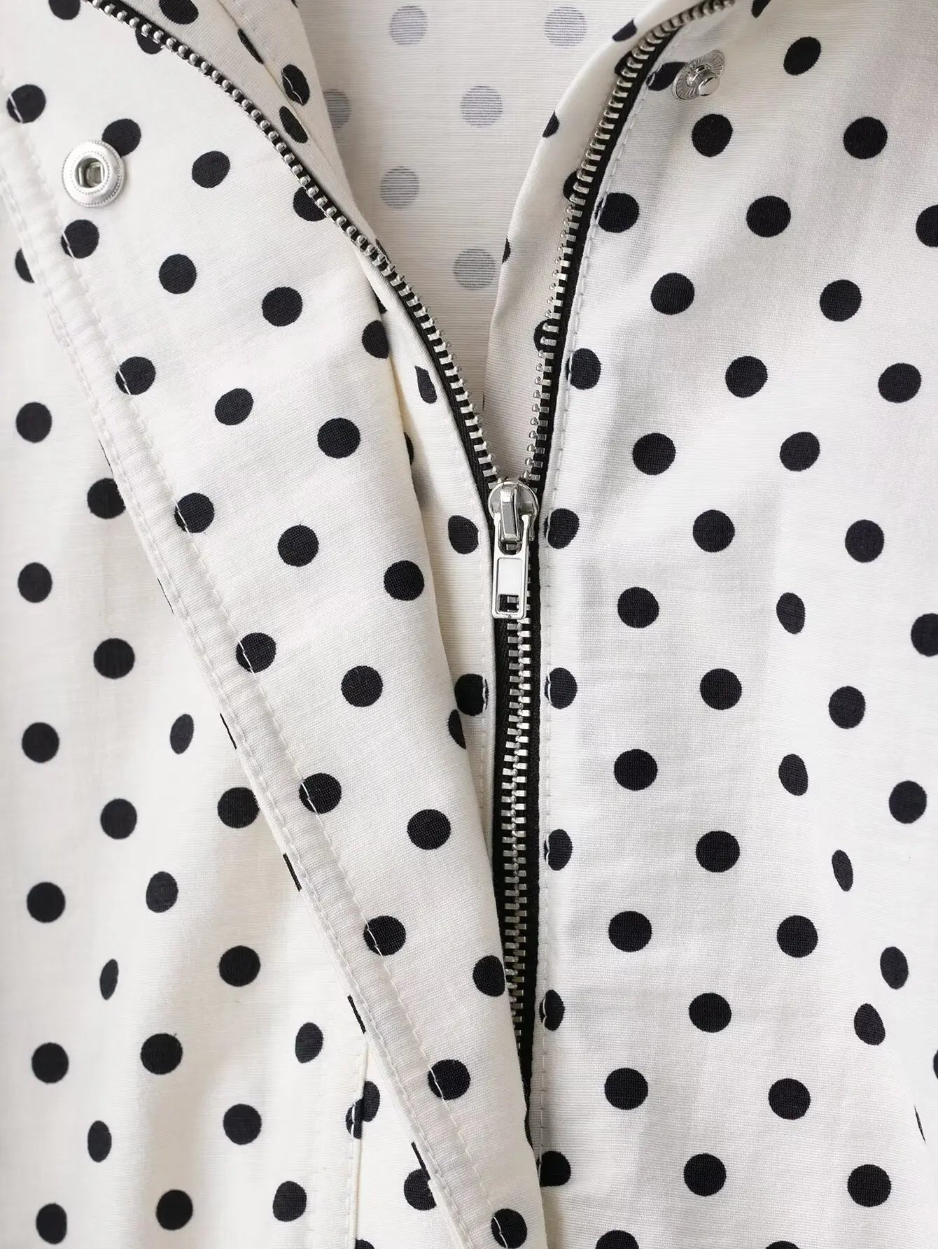 HH Women Elegant Fashion Polka Dot Pink Jacket Single Breasted High Collar Drawstring Coat Spring Lady Trend Street Outwear