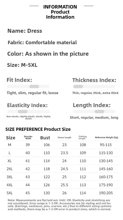 Elegant Pleated Maxi Dress for Women Summer Fashion High Waist A-Line Skirt Short Sleeve round Neck Iron-Free Business Wear