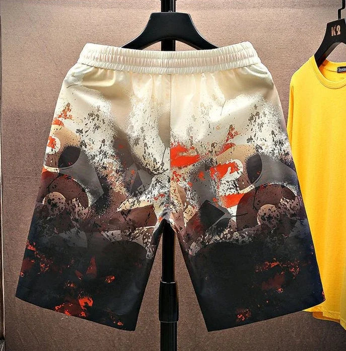 Shorts for Men Anime Graphic Board Man Short Pants Beach in Bulk with Ice Elastic Personalizate Fashion Streetwear New Pant 2025
