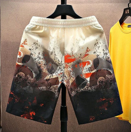 Shorts for Men Anime Graphic Board Man Short Pants Beach in Bulk with Ice Elastic Personalizate Fashion Streetwear New Pant 2025
