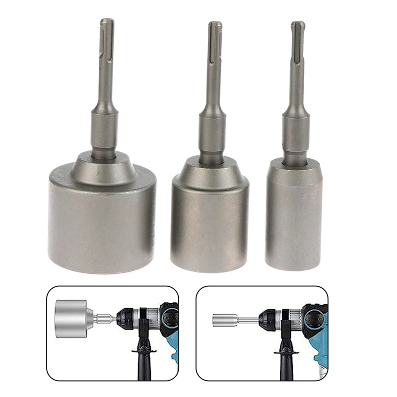 Forged Steel SDS-Plus Ground Rod Driver, Heavy Rotary Hammer Drills, T Post Drill Converter.