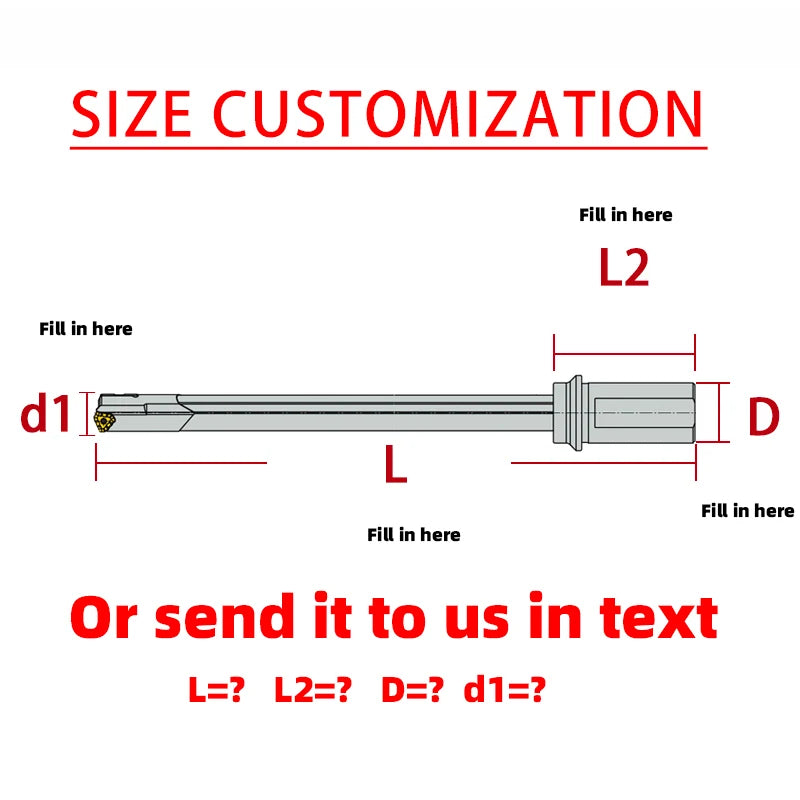 GD-DH D10-D40  Gun drills Deep drill Carrying Indexable TOGT110405 Cutting Edge and a Wiper for  High Hole Surface Quality