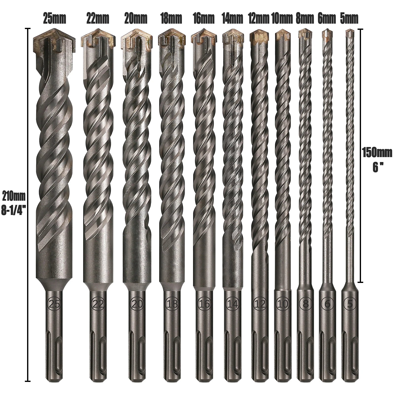 Extended Cross Electric Hammer Drill 110-500mm SDS Plus Through Wall Reinforced Concrete Hard Alloy Four Blade Impact Drill Bit
