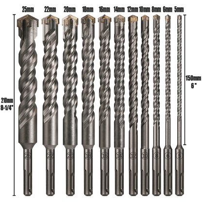 Extended Cross Electric Hammer Drill 110-500mm SDS Plus Through Wall Reinforced Concrete Hard Alloy Four Blade Impact Drill Bit
