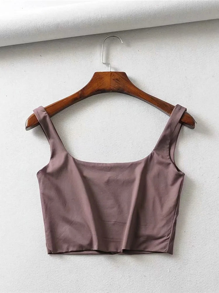 Hot Sale Summer Women Sexy Sleeveless Tops Fashion Short Square Collar Tank Tops 4 Colors