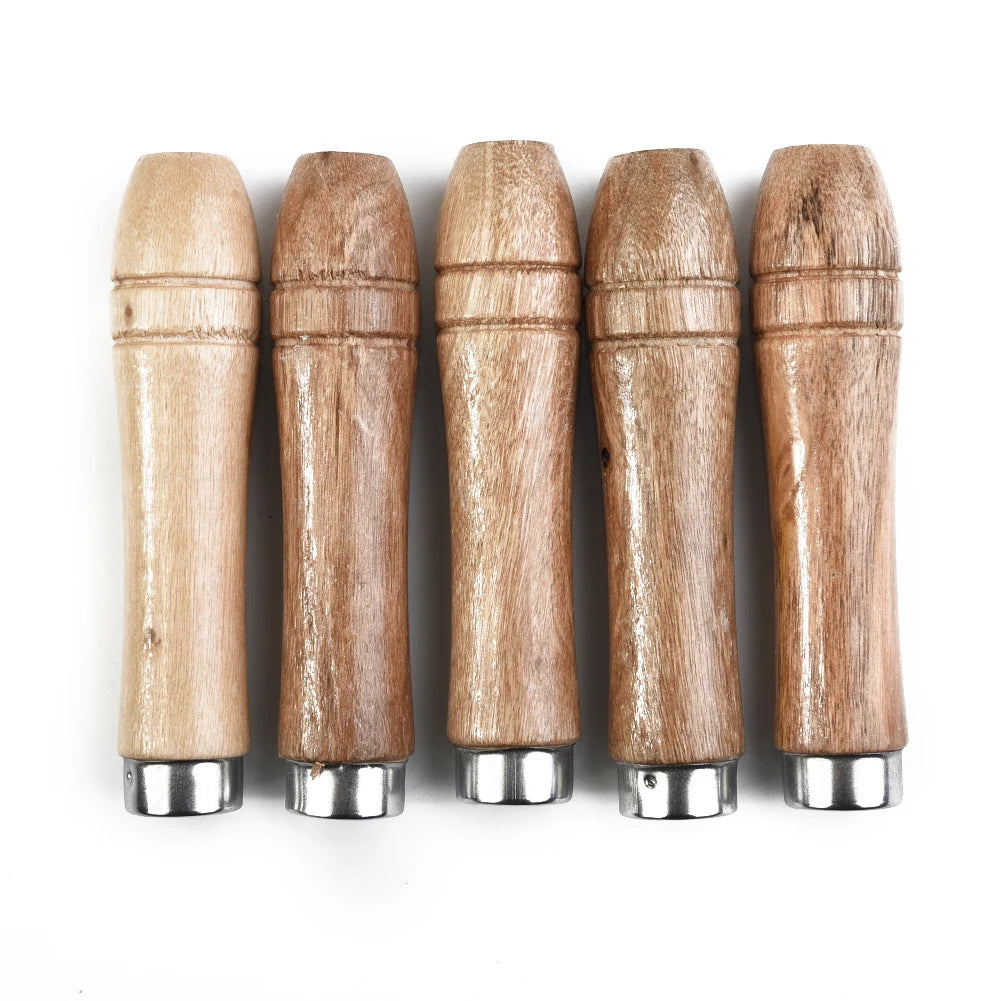 5PCS Wooden Files Handle Hand Tools Handle Wood Replacement Accessories Woodworking File Handle Screwdrivers Hand Drills Handles