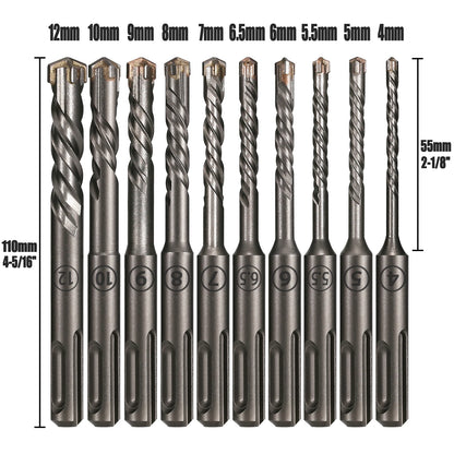 Extended Cross Electric Hammer Drill 110-500mm SDS Plus Through Wall Reinforced Concrete Hard Alloy Four Blade Impact Drill Bit