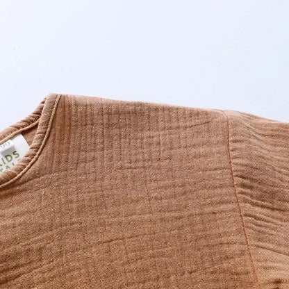 Casual Children Clothing Boys Outfit Set Solid Color Cotton Linen Short Sleeve Tops Shorts 2 PCS Summer Kids Clothing 1-7 Years