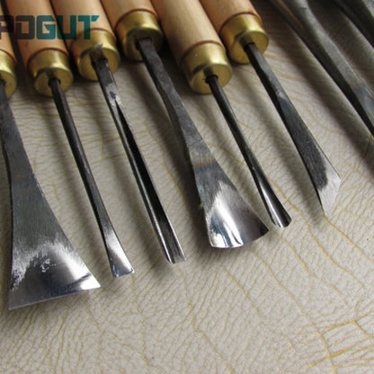 10pcs/lot Hand Wood Carving Knives Tools General Details Root Chisel Made Ground By Hand