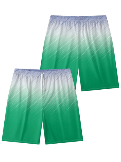 Lines Abstract Colorful Art Printed Urban Shorts Summer Essential Cool Chic Beachwear Gym Streetwear Couple All-Match Oversized
