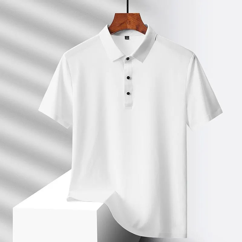 2025 new Polo T shirt for Men White Casual Short Sleeve Golf Polo Shirts Homme New Summer Clothes High Quality Ropa Hombre