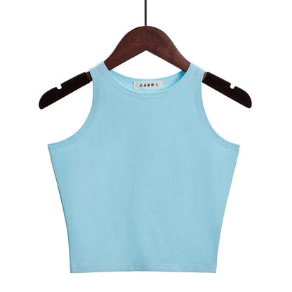 Fashion 2022 New Women Sexy Cotton Crop Top Crop Bustier Multicolor Sleeveless Cropped Blusas Vest Tank Top Camisole 14 Colors