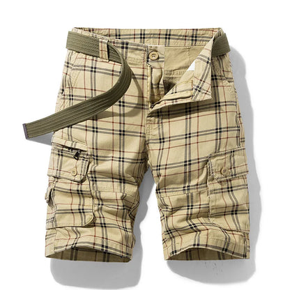 Men Shorts 2023 Fashion Plaid Beach Shorts Mens Casual Camo Camouflage Shorts Military Short Pants Male Bermuda Cargo Overalls