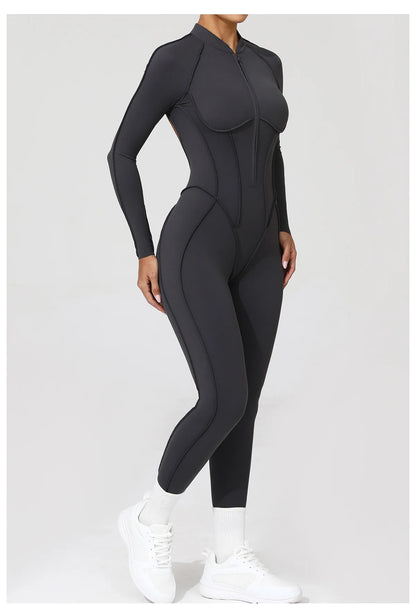 Yoga Suit Gym Set Women Training Sportswear Fitness Long Sleeved Sports Jumpsuit Women Push Up Female Workout Clothes Bodysuits