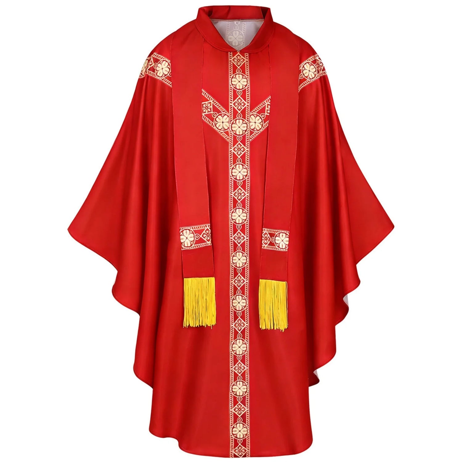 Men Catholic Church Priest Chasuble Embroidered Liturgical Robe Clergy Robe For Mass Prayer Costume Medieval Muslim Costume