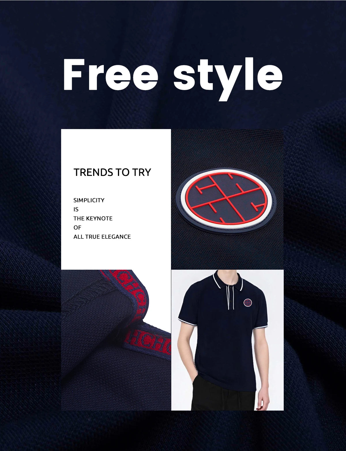 New Men Polo Shirts Short Sleeve Polo Collar Patchwork Solid Men&