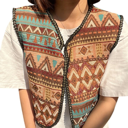 Vintage Floral Embroidery Printed Cardigan Vest Womens Elegant Sleeveless Tops Spring Summer Female Clothing Dropshipping
