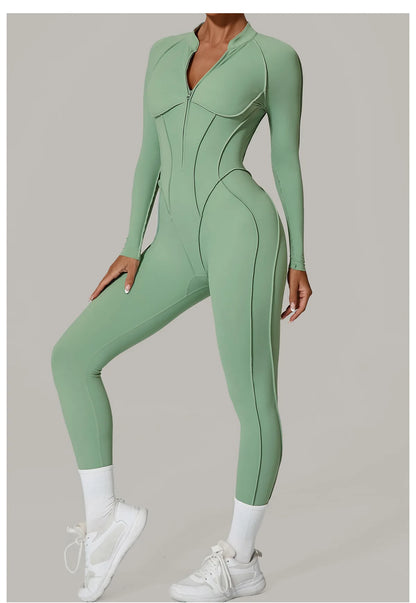 Yoga Suit Gym Set Women Training Sportswear Fitness Long Sleeved Sports Jumpsuit Women Push Up Female Workout Clothes Bodysuits