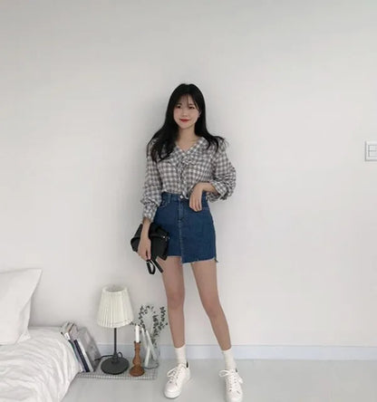 Jeans Skirts For Women Short Irregular High Waist Woman Denim Skirt Sexy Korean Style Cheap Streetwear Clothing Sales Fashion