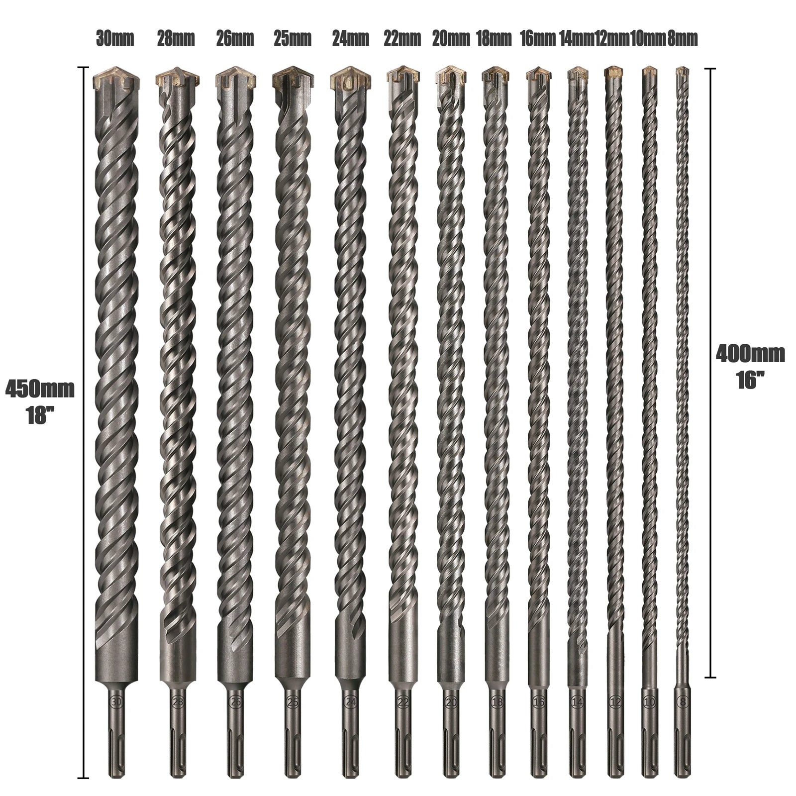 Extended Cross Electric Hammer Drill 110-500mm SDS Plus Through Wall Reinforced Concrete Hard Alloy Four Blade Impact Drill Bit