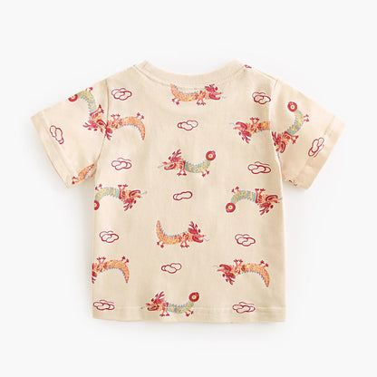 Kids Boys Girls Fashion Infants Clothing Printing T-shirt Summer