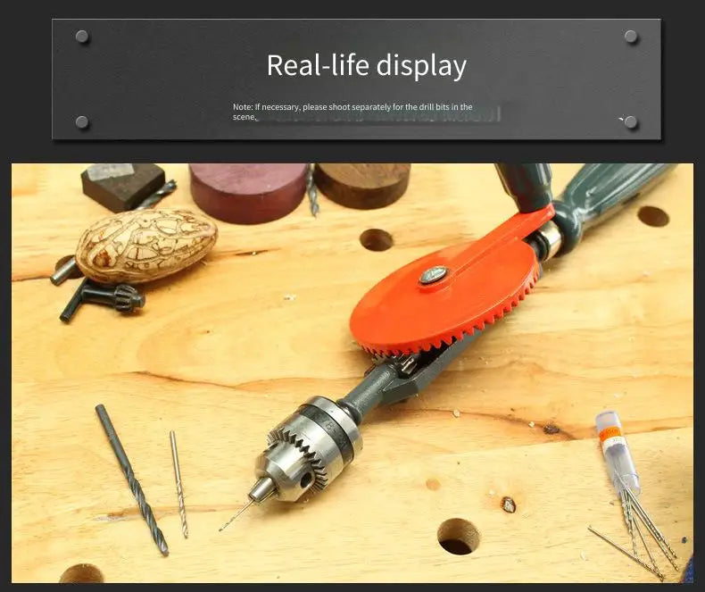 Hand Crank Drill Multi-Function Hole Driller Woodworking Manual Drill for Home Use Hand-Held Wood Drilling Tool Specialized Tool