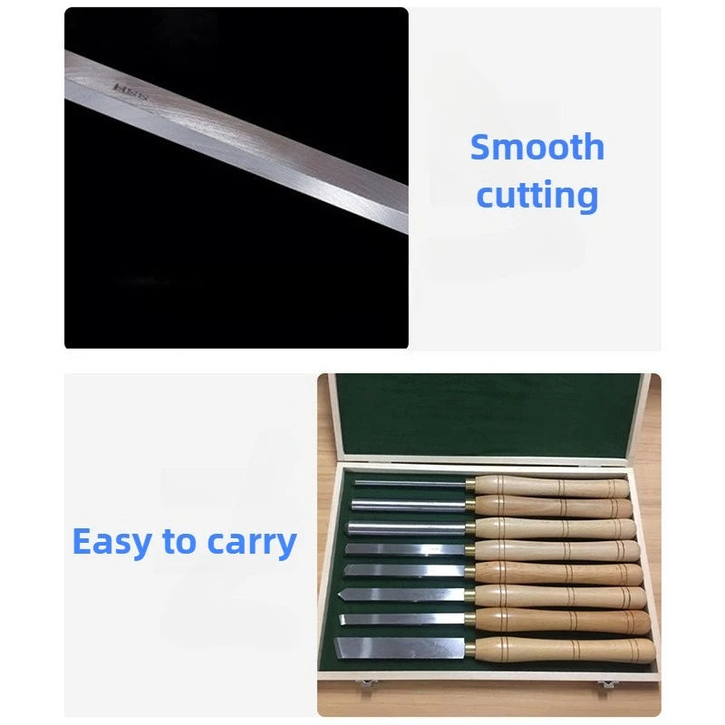 Woodworking 8PCS Turning Tools Professional Carving Hand Chisel Set Portable Woodcraft Carpentry DIY Knife Working Cutter Tools