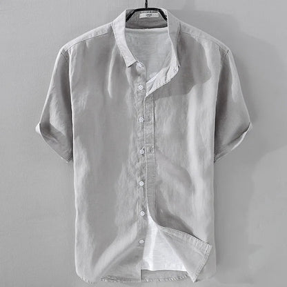 Pure Linen Short-sleeved Shirt Men&