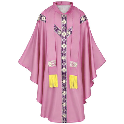 Men Catholic Church Priest Chasuble Embroidered Liturgical Robe Clergy Robe For Mass Prayer Costume Medieval Muslim Costume