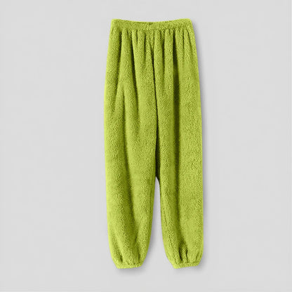Pajamas Pants For Women Warm Winter Solid Color Sleepwear Pyjamas Plush Pants Women Nightwear Fashionable Home Wear