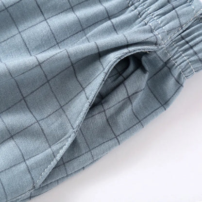 Pijamas De Hombre Sleepwear Shorts 2025 New Fashion Plaid Pajamas Pant Men Loose Modal Nightwear Home Pants Man Plus Size