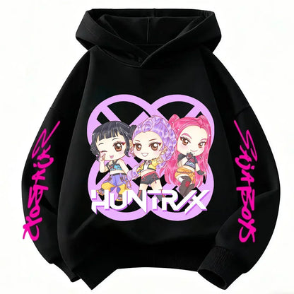 Hoodie for kids from the popular Korean K-pop series "Demon Hunter" 2026,for boys and girls,warm hooded clothing for winter/fall