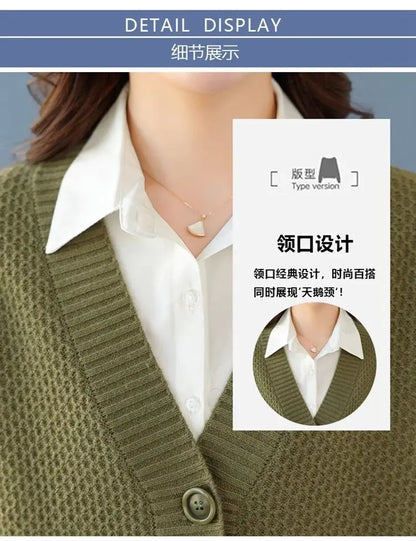 Fashion Fall Winter Clothes Woman Knitwear Top Buttons Long Sleeve Jacket For Women Sweater Tops Casual Ladies Cardigan Coat