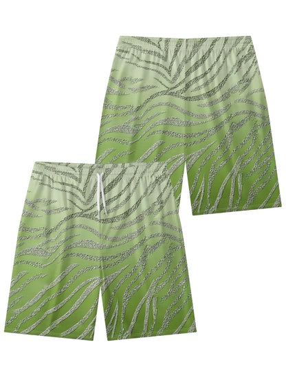 Lines Abstract Colorful Art Printed Urban Shorts Summer Essential Cool Chic Beachwear Gym Streetwear Couple All-Match Oversized
