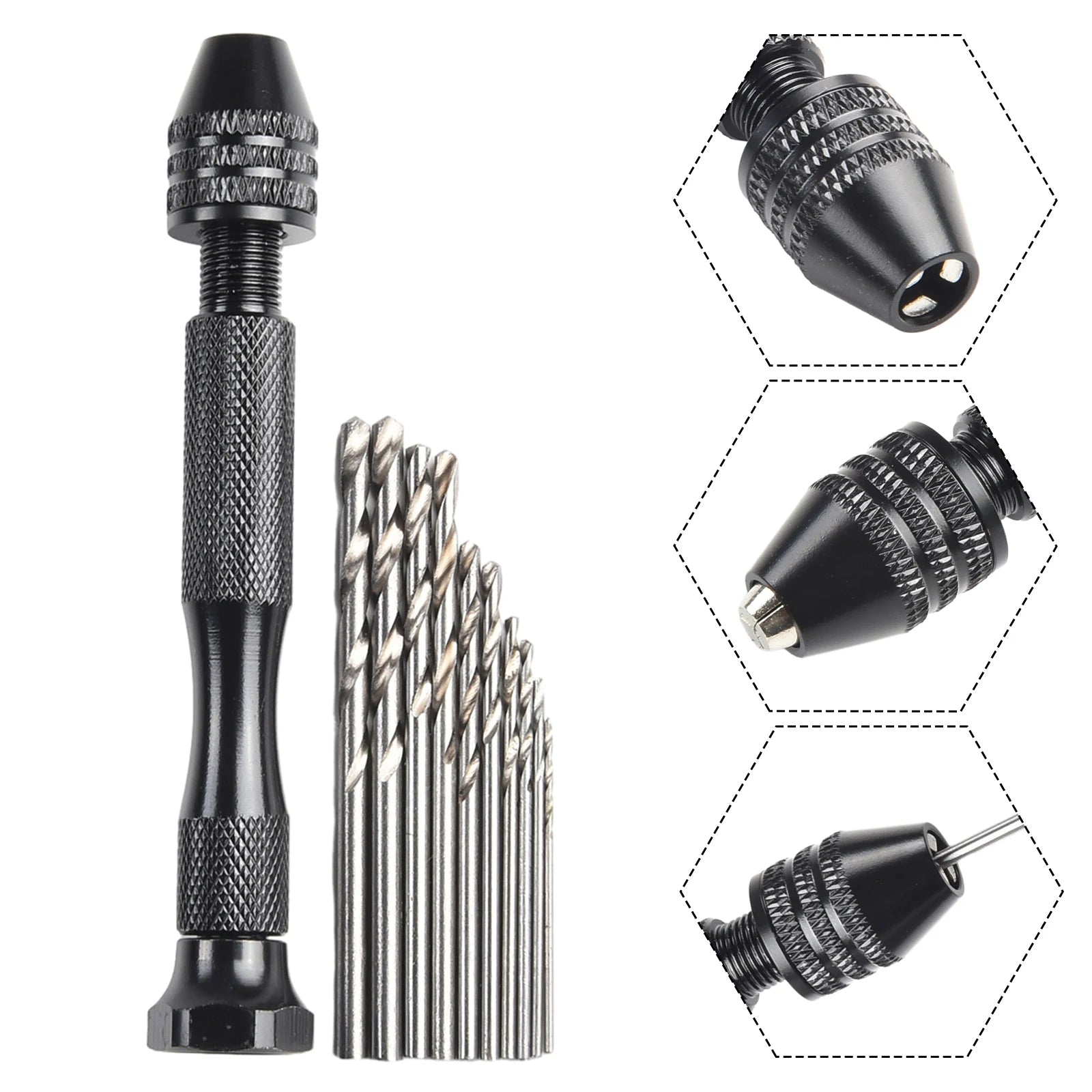 0.3-3.2mm  Small Hand  Drill Set  Woodworking Drilling Tools For Models Hobby DIY Jewelry Craft Hand Manual Drill Bit
