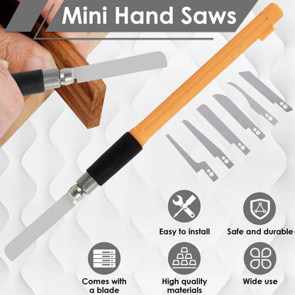 Mini Hand Saw Model Tools DIY Craft Hobby Modeling Metal Blades Hand-held Model Hand Saw Kit Engraving Cutting Woodworking Tools
