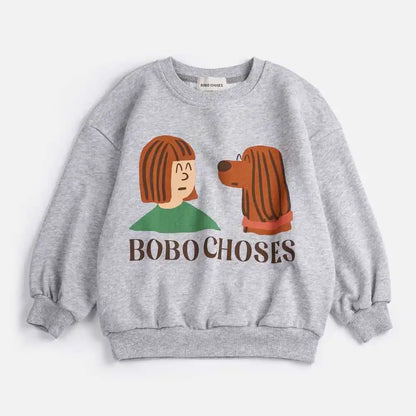 Kids Clothing 26 Boys Girls Hoodie Round Neck Plus Velvet Sweatshirt Girls Winter Clothes Boys Baby Tops Coat Child Clothing