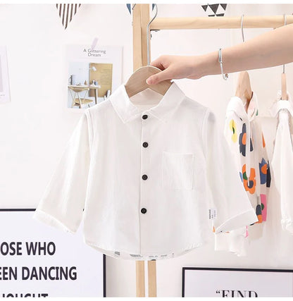 Kids Shirt Clothes Spring Thin Blouses Clothing Infant Boy Plaid Cotton Tops 1 2 3 4 Years Kids Long Sleeves Shirt