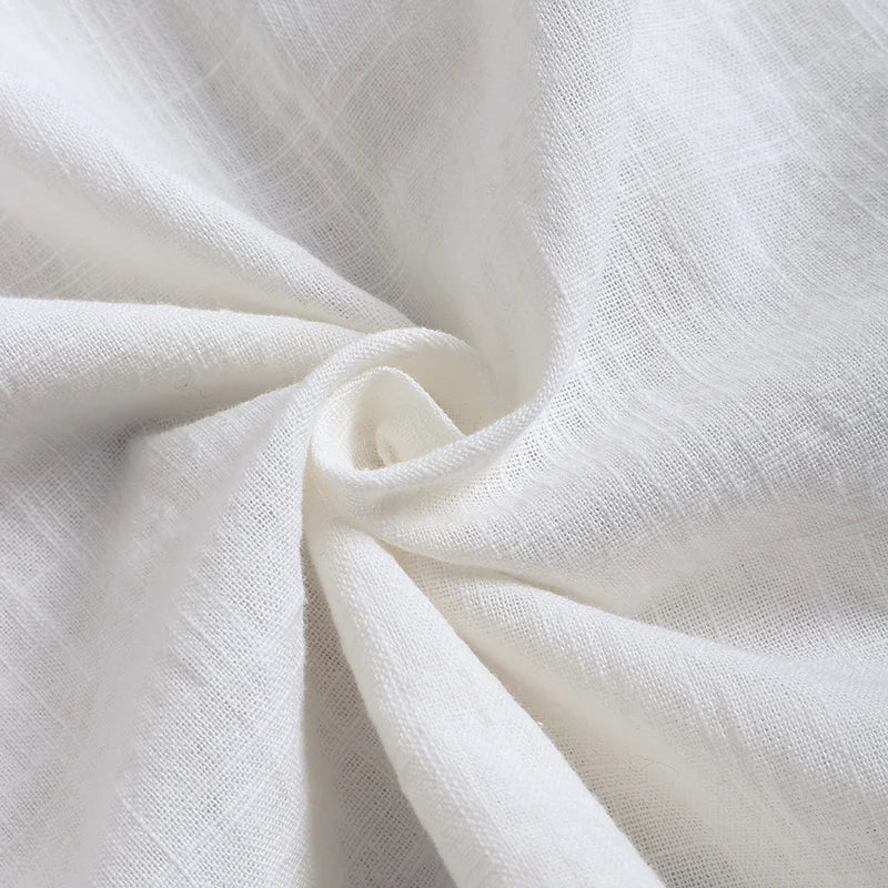 Cotton Linen Shirts Women Casual Solid Blouses Shirts Loose Tops Tunic Blusas Oversized T-Shirt Blouse Women Short Sleeve Shirt