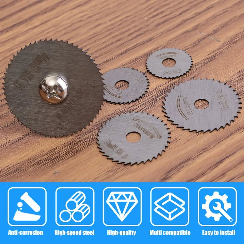 High Speed Steel Saws Blade Set Sharp Stable Non Deviation Suitable Wood Cutting Fits Drills Impact Drills DIY Woodworking Tools