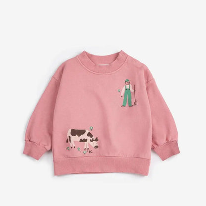 Kids Clothing 26 Boys Girls Hoodie Round Neck Plus Velvet Sweatshirt Girls Winter Clothes Boys Baby Tops Coat Child Clothing