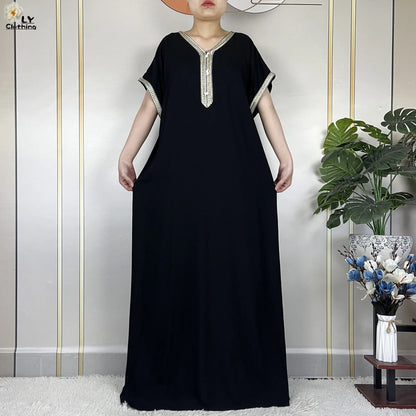 New Summer Kaftan Abaya 2023 African Dresses for Women Traditional Clothing Islam Prayer Attire Turkey Muslim Loose Robe Ramadan