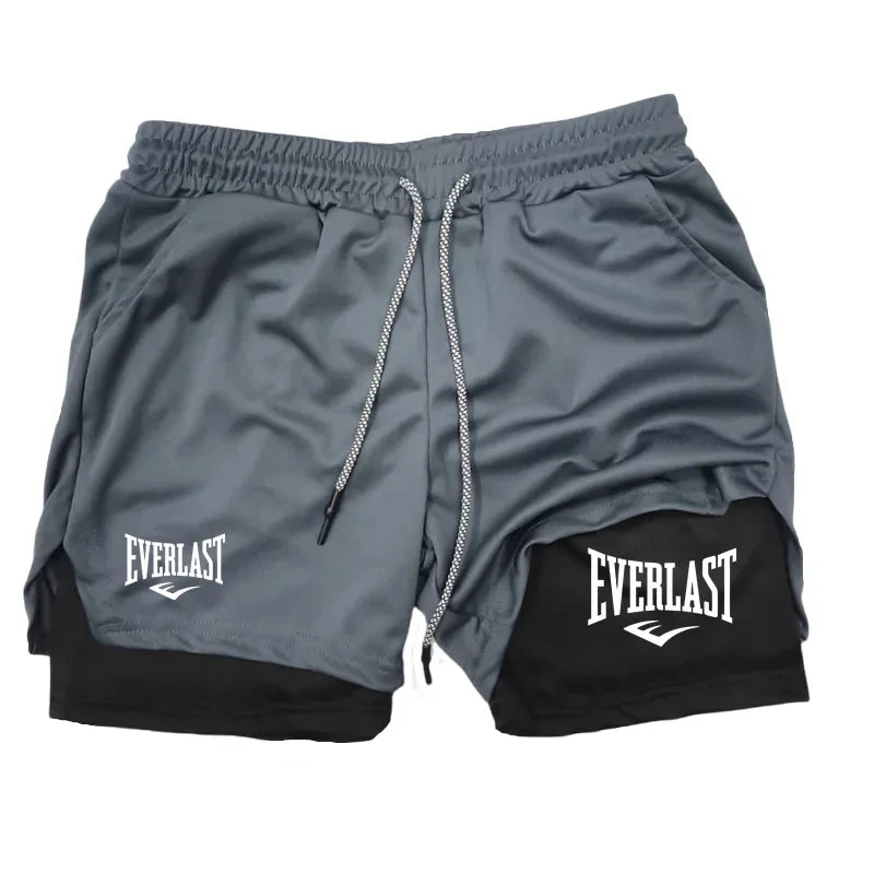 Men Running Shorts 2 in 1 Double-deck Sport Shorts Sportswear Gym Fitness Short Pants Training Jogging Bottom Men&