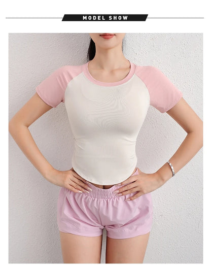 Fitness wear gym women yoga wear sport fitness workout clothing women Leisure and loose fitting T-Shirt
