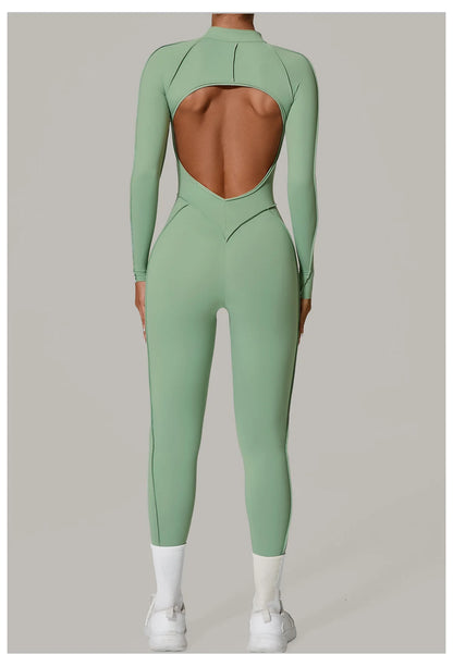 Yoga Suit Gym Set Women Training Sportswear Fitness Long Sleeved Sports Jumpsuit Women Push Up Female Workout Clothes Bodysuits