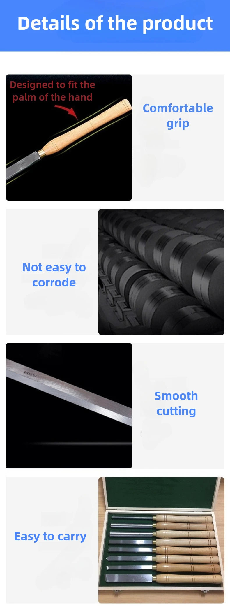 Woodworking 8PCS Turning Tools Professional Carving Hand Chisel Set Portable Woodcraft Carpentry DIY Knife Working Cutter Tools