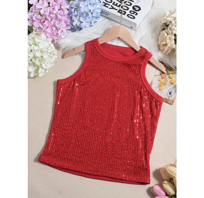 Tank Top for Women 2025 Summer New Pearl Leopard Print Small Sleeveless T-shirt Sexy Exposed Navel and Waist Color Blocked Vest
