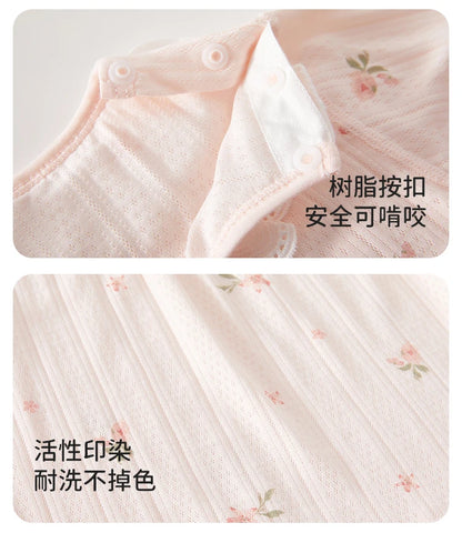 Baby Clothes Summer Outfit for Girls, Class A, 6-12 Months, Infant Air-Conditioned Clothing, Two-Piece Set, Summer Thin Fiber 80