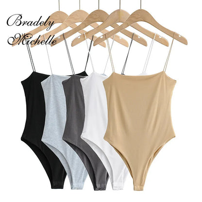BRADELY MICHELLE 2022 Summer Women Rompers Slim Underwear Waist Camisole Sleeveless Tops Bodysuits Streetwear Jumpsuits