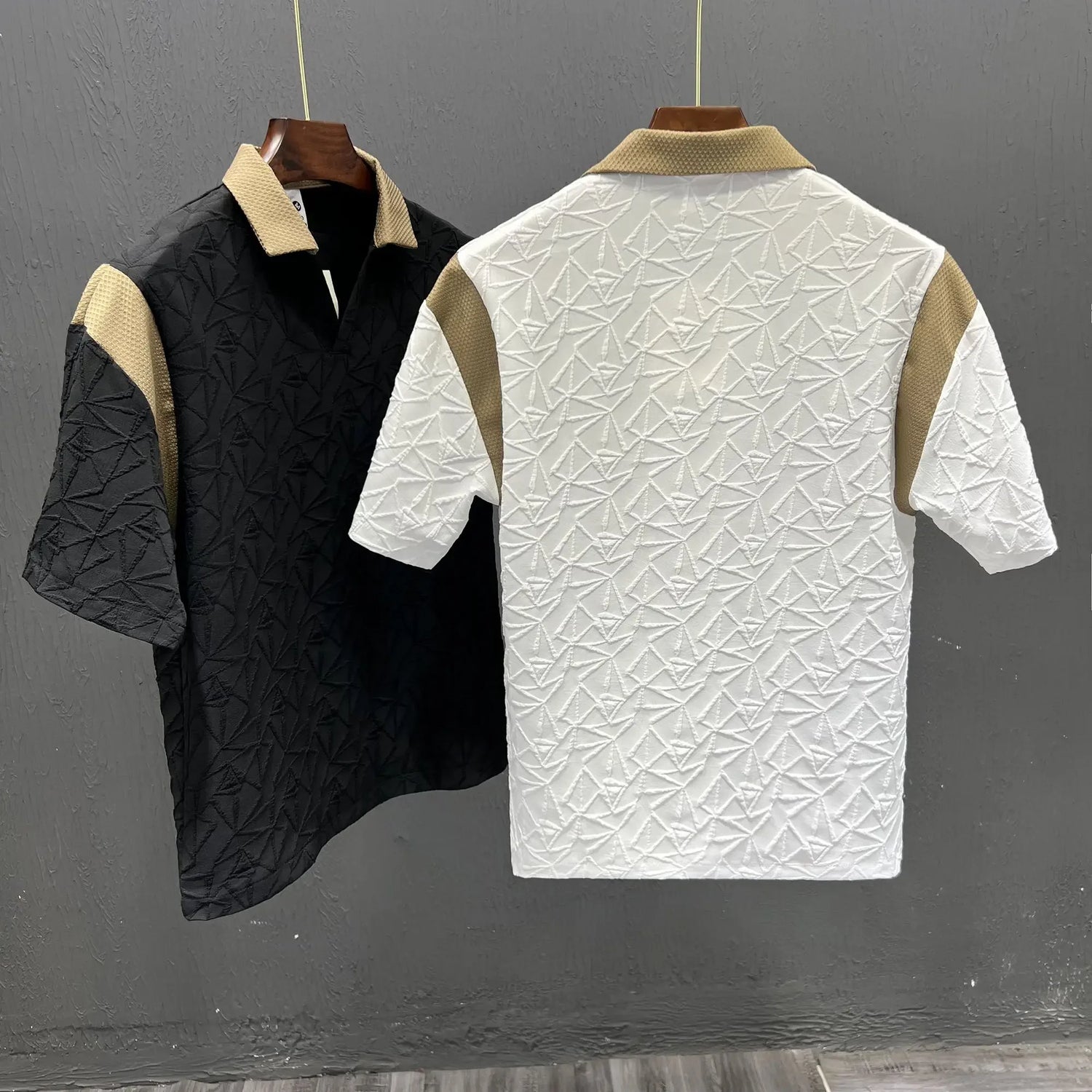 White Male Polo Shirts V Neck Black Aesthetic Vintage 5xl Basic Party Smooth Polyester Slim Fit Top Tee Mens with Collar T-shirt